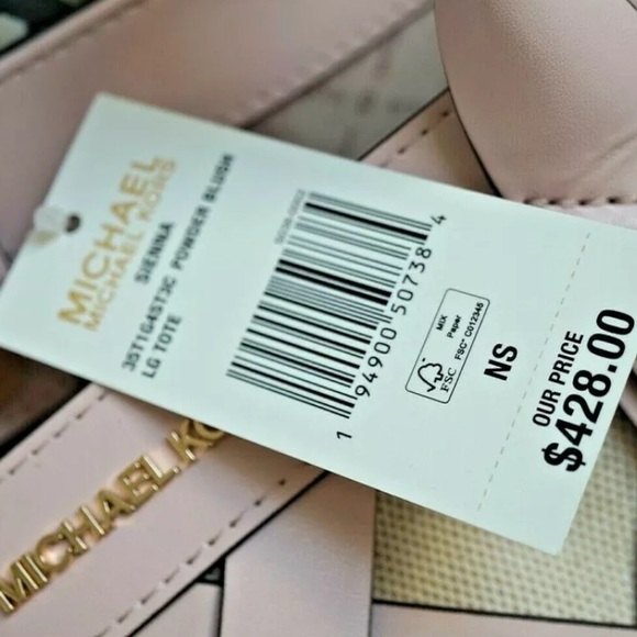 MICHAEL KORS SIENNA Large Tote Shoulder BAG In POWDER BLUSH Leather Canvas - Picture 5 of 16